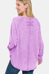 Zenana Round Neck Thumbhole Long Sleeve T-Shirt OutfitFlow